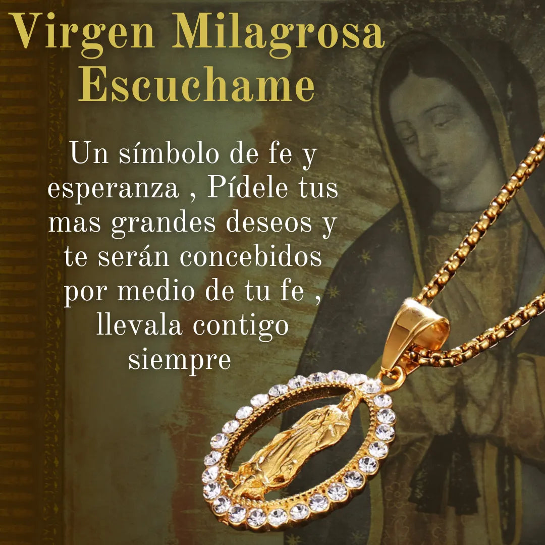 Collar Virgen de Guadalupe Baño de oro 18K