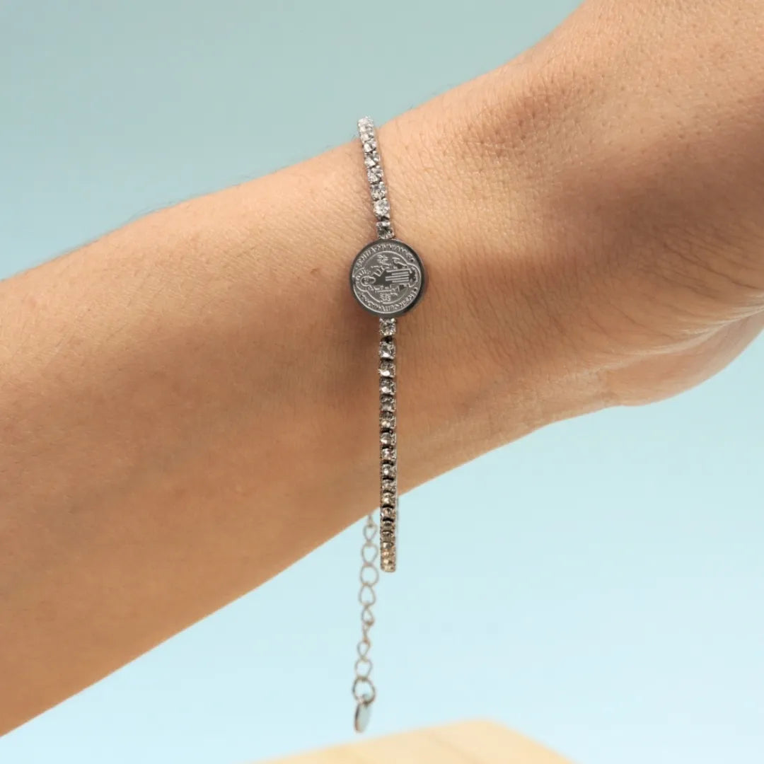 Pulsera San Benito En Acero inoxidable