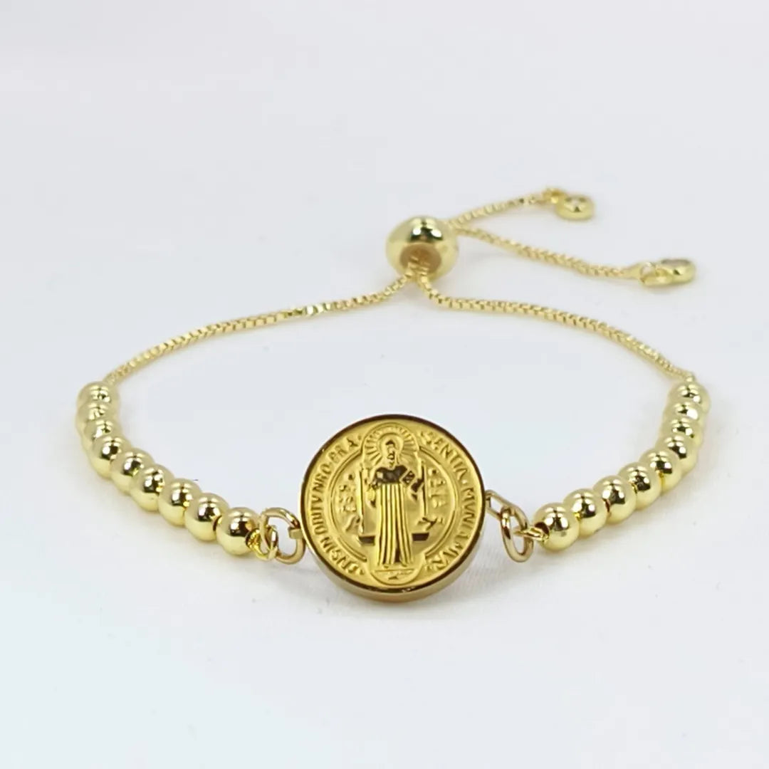 Combo San Benito Protector Baño de oro 18k