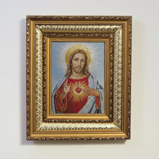 Gobelino en madera 32x37 cm