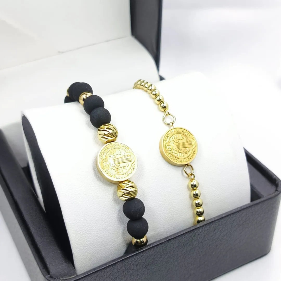 Combo San Benito Protector Baño de oro 18k
