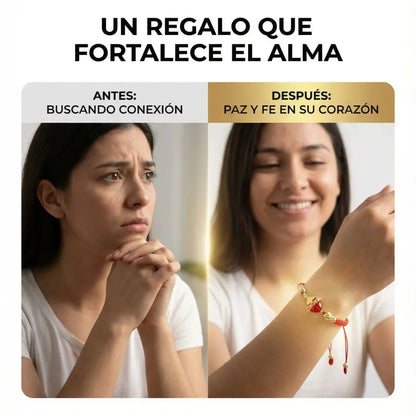 PULSERA CORAZON DE JESUS TEJIDA A MANO