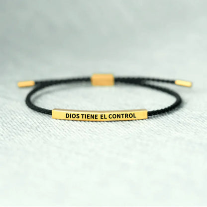 PULSERA DIOS TIENE EL CONTROL-Baño de oro 18k