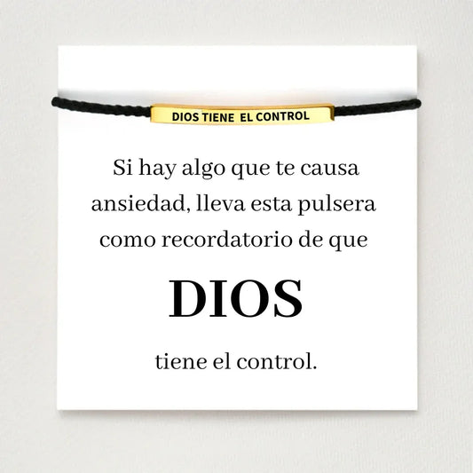 PULSERA DIOS TIENE EL CONTROL-Baño de oro 18k