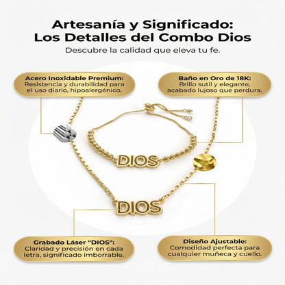 COMBO PULSERA Y MANILLA DIJE DE DIOS