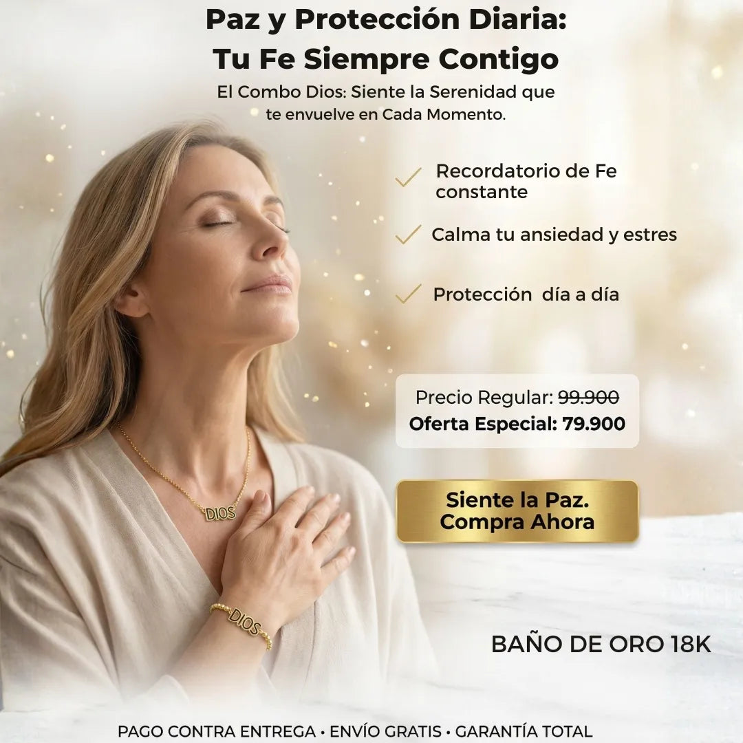 COMBO PULSERA Y MANILLA DIJE DE DIOS