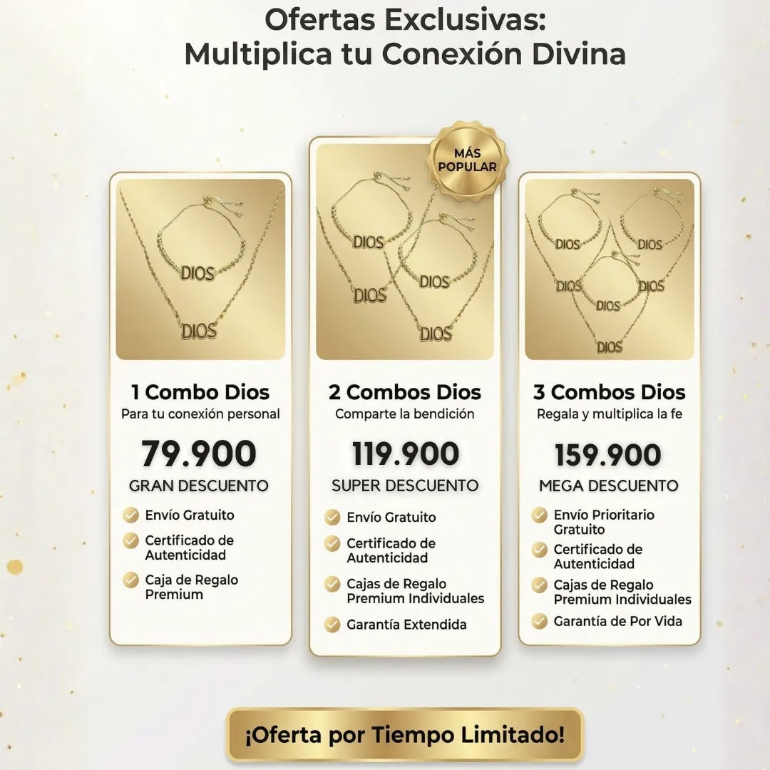 COMBO PULSERA Y MANILLA DIJE DE DIOS