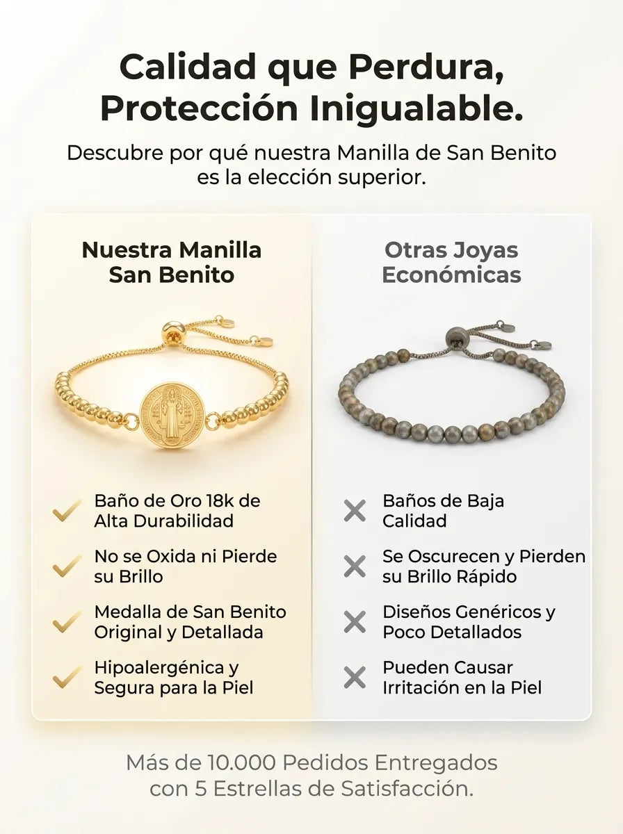 Manilla San Benito Baño de oro 18k