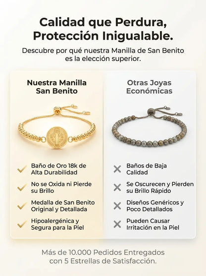 Manilla San Benito Baño de oro 18k
