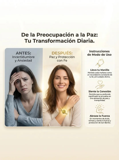 Manilla San Benito Baño de oro 18k