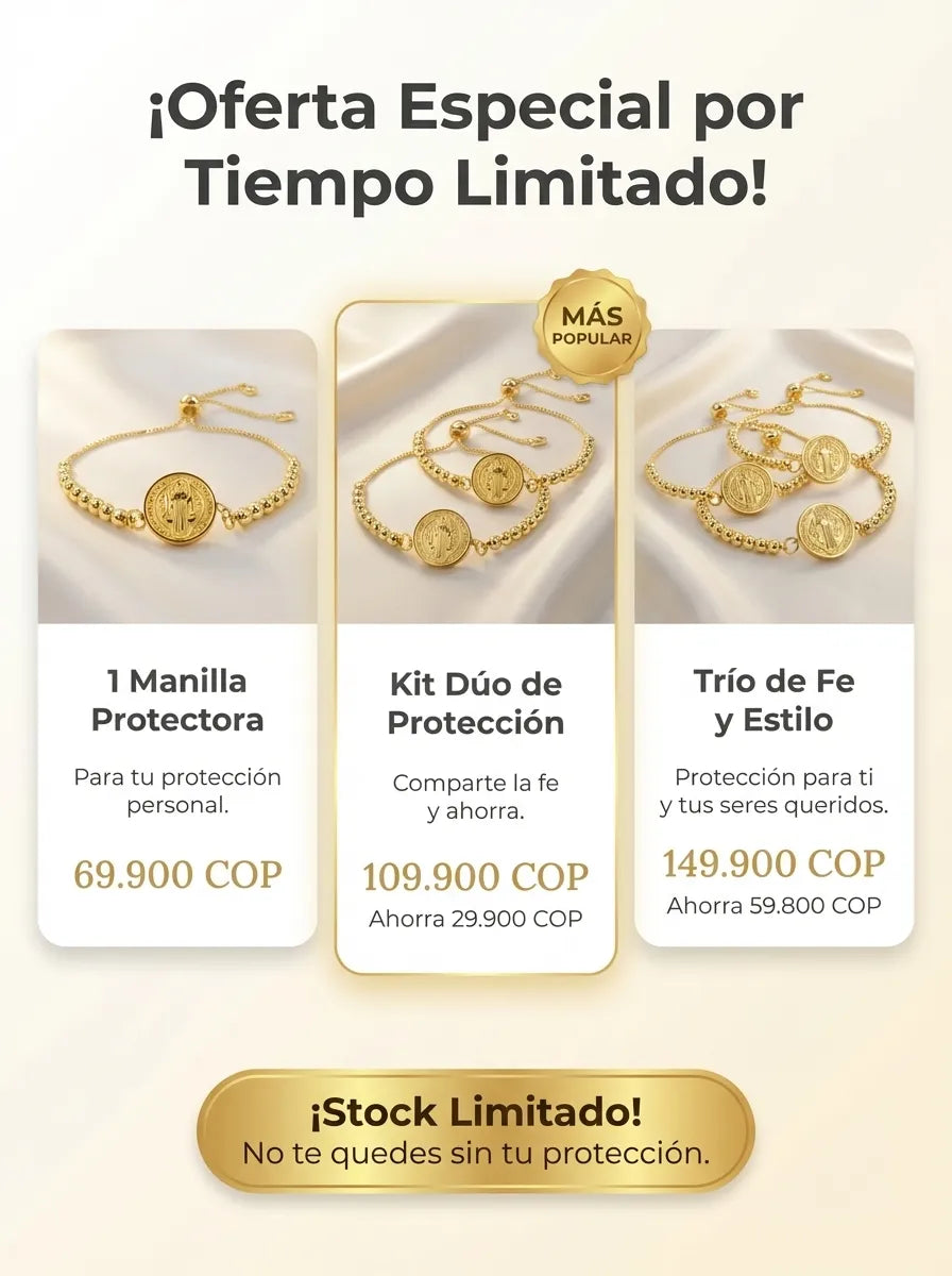 Manilla San Benito Baño de oro 18k