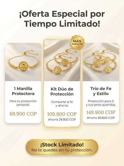 Manilla San Benito Baño de oro 18k