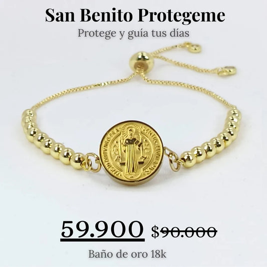 Manilla San Benito Baño de oro 18k