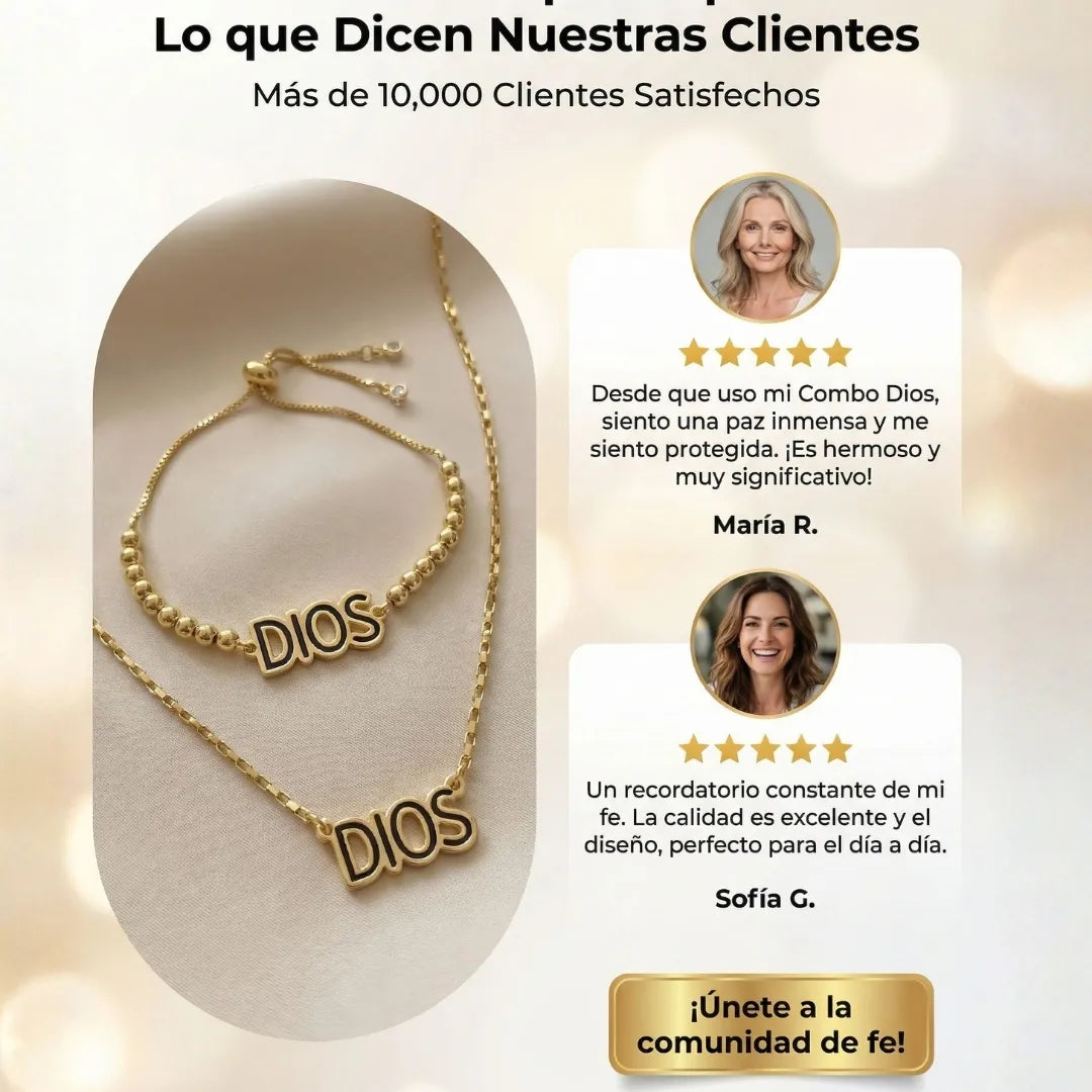 COMBO PULSERA Y MANILLA DIJE DE DIOS