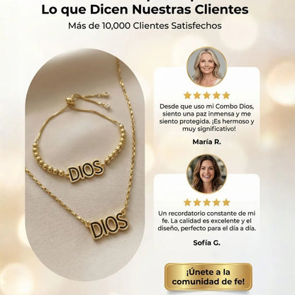 COMBO PULSERA Y MANILLA DIJE DE DIOS