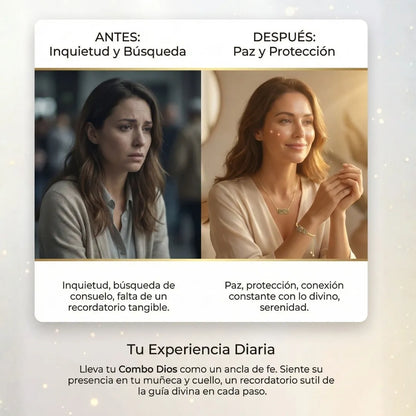 COMBO PULSERA Y MANILLA DIJE DE DIOS