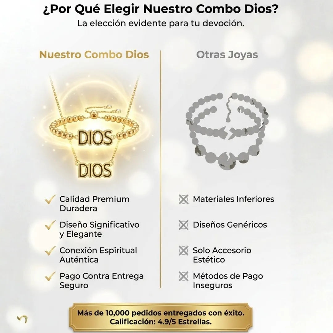 COMBO PULSERA Y MANILLA DIJE DE DIOS