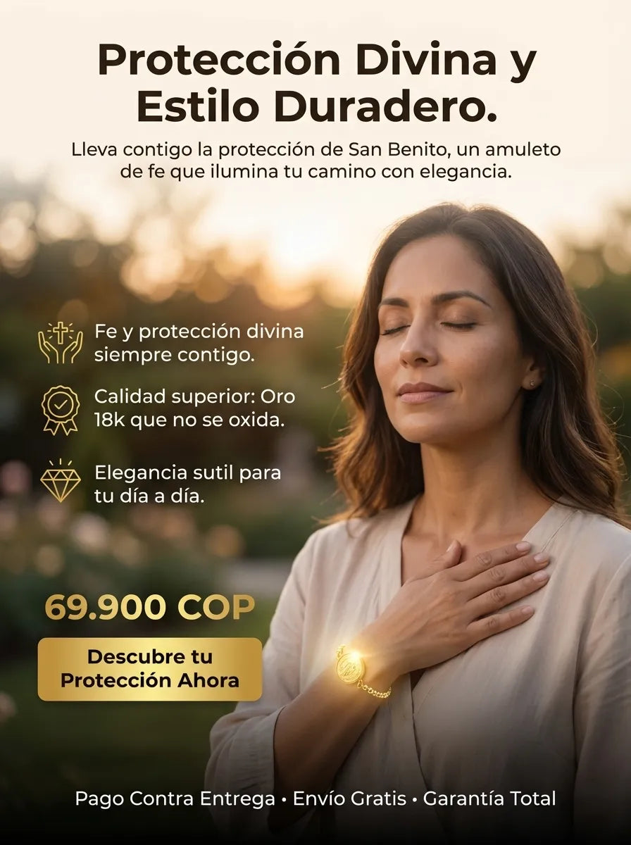 Manilla San Benito Baño de oro 18k